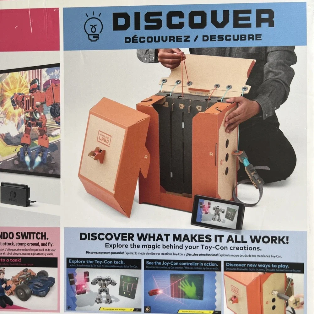 Set Of 2 Nintendo Labo Toy-Con 02 Robot Kit & Con 04 VR Kit Make Play Discover